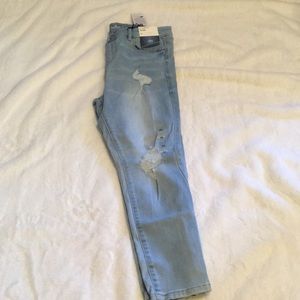 Cropped denim legging